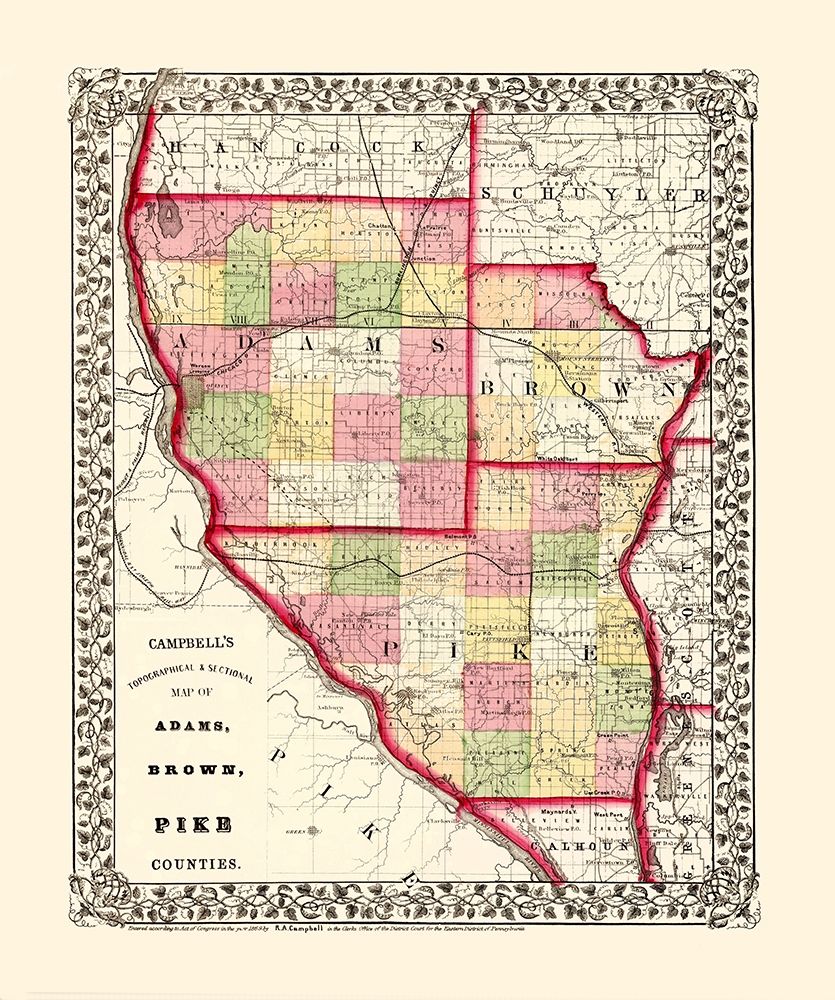 Adams  Brown  Pike Illinois - Campbell 1850