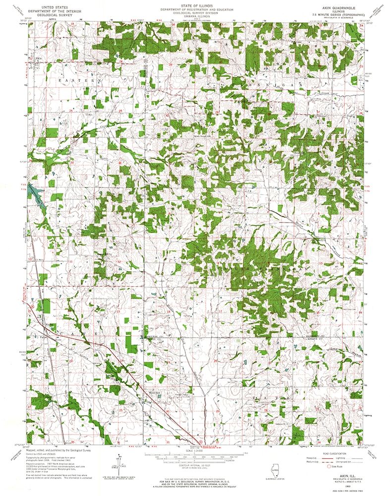 Akin Illinois Quad - USGS 1963