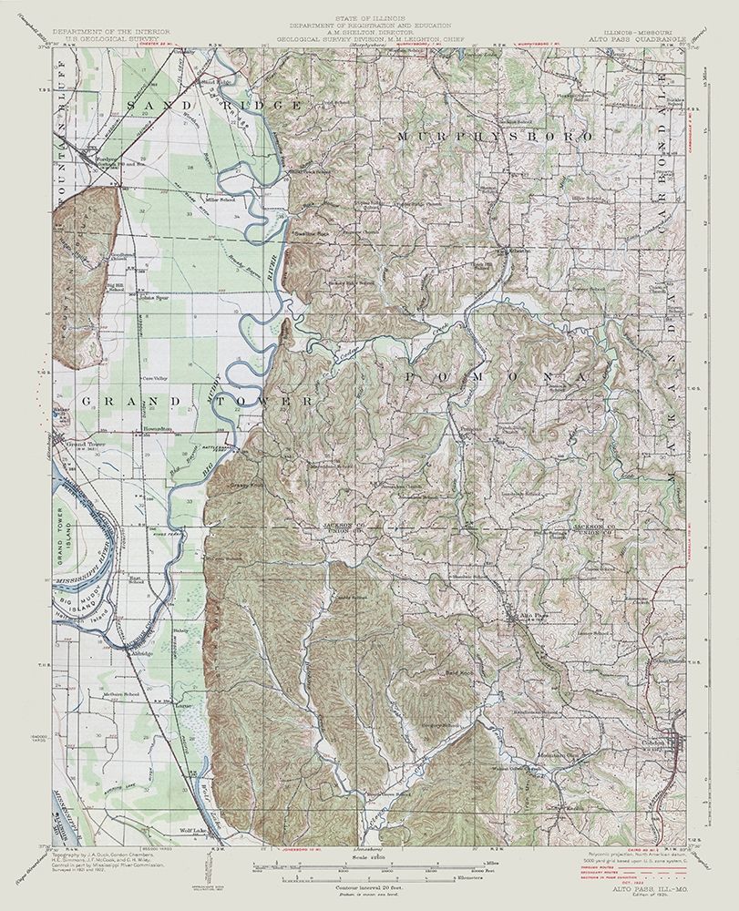 Illinois Missouri Alto Pass Quad - USGS 1922