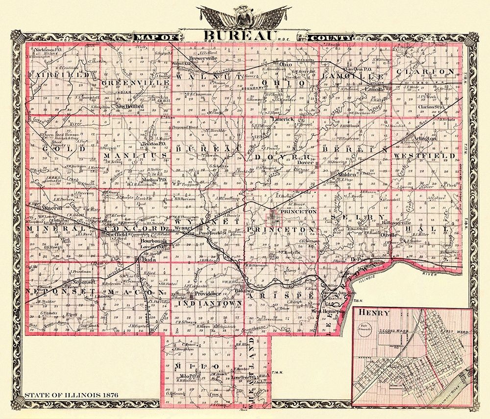 Bureau Illinois Landowner - Warner 1876