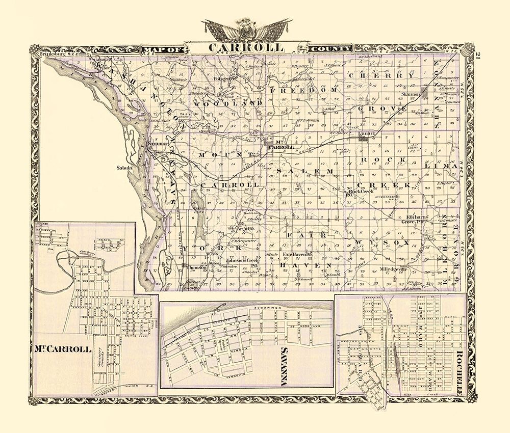 Carroll Illinois - Warner 1870