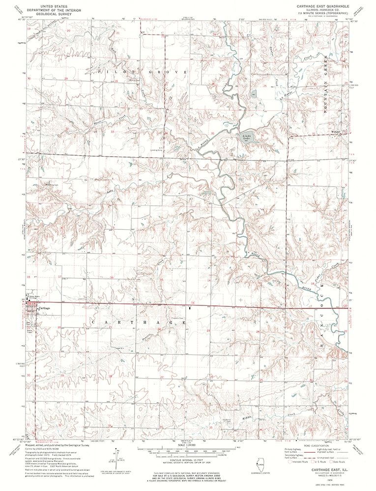 East Carthage Illinois Quad - USGS 1974