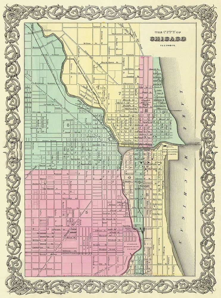 Chicago Illinois - Colton 1855