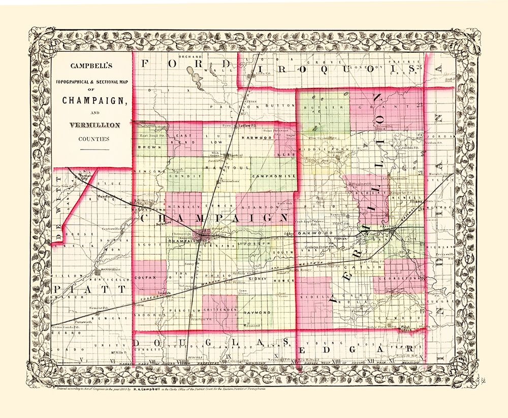 Champaign  Vermillion Illinois - Campbell 1850