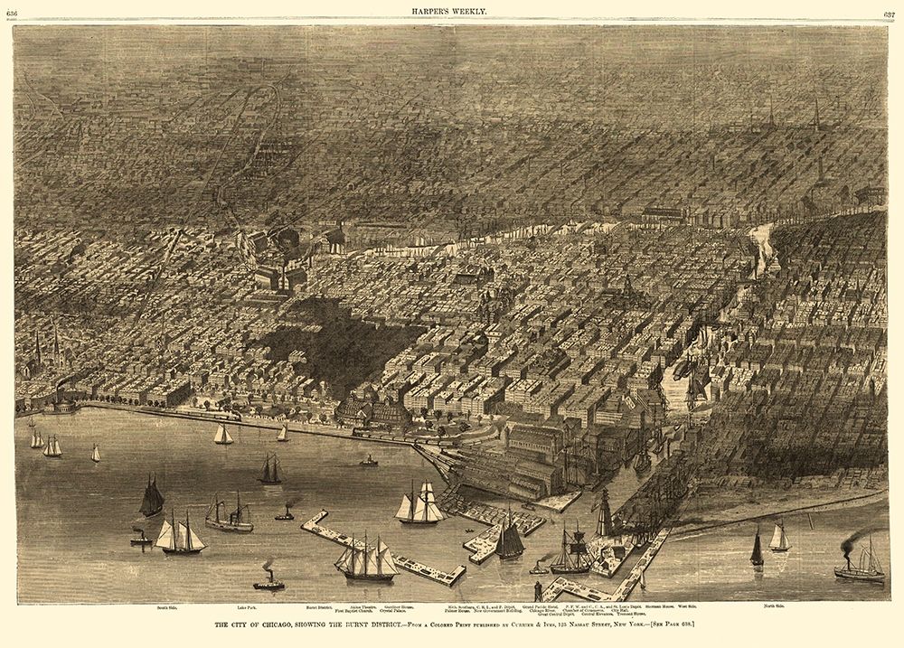 Chicago Illinois - Currier 1874