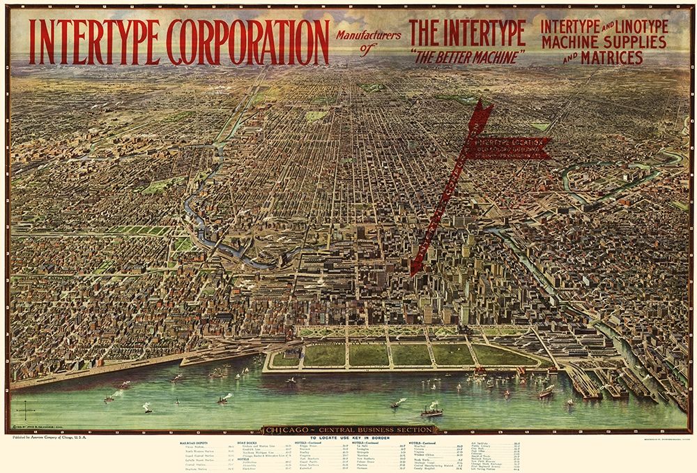 Chicago Illinois - Aeroview 1916