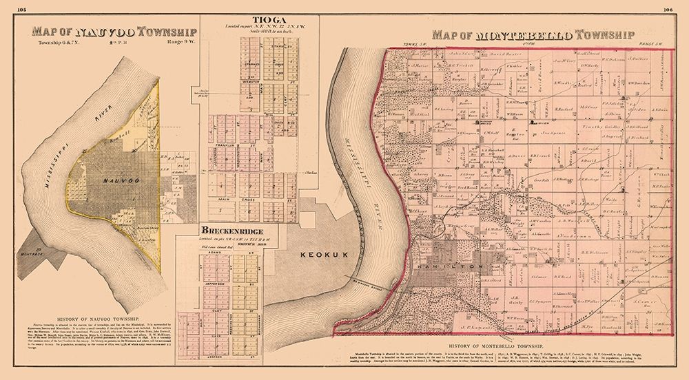 Nauvoo, Tioga, Breckenridge, Montebello Illinois
