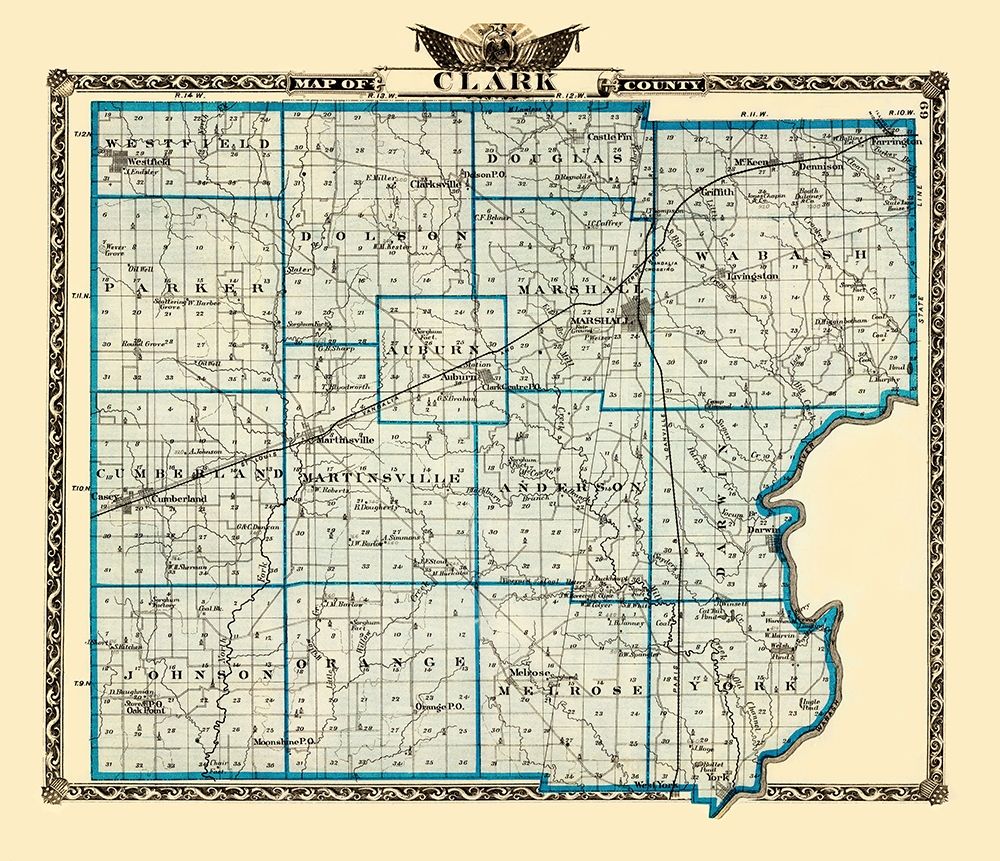 Clark Illinois Landowner - Warner 1870