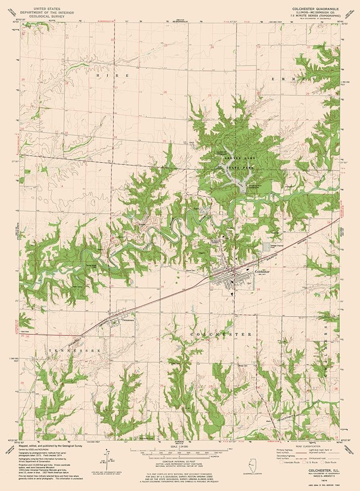 Colchester Illinois Quad - USGS 1974
