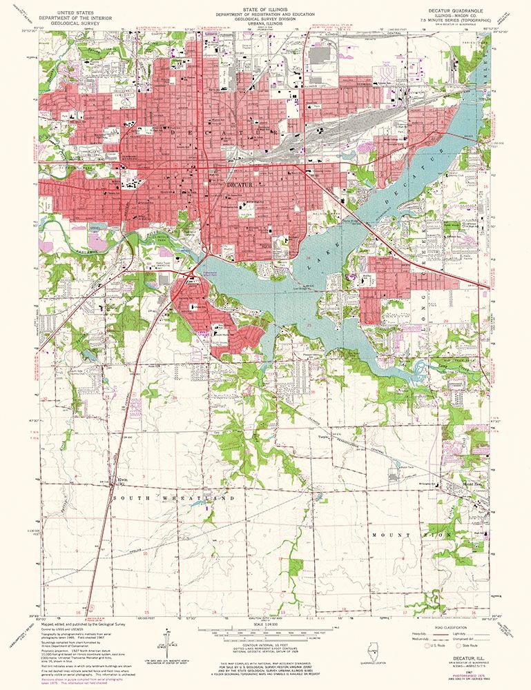 Decatur Illinois Quad - USGS 1975