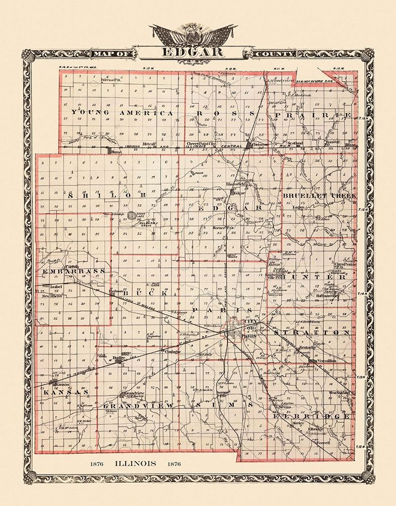 Edgar Illinois Landowner - Warner 1876