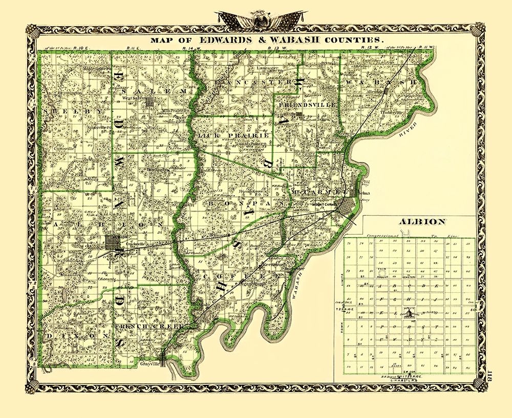 Edwards  Wabash Illinois Landowner - Warner 1870