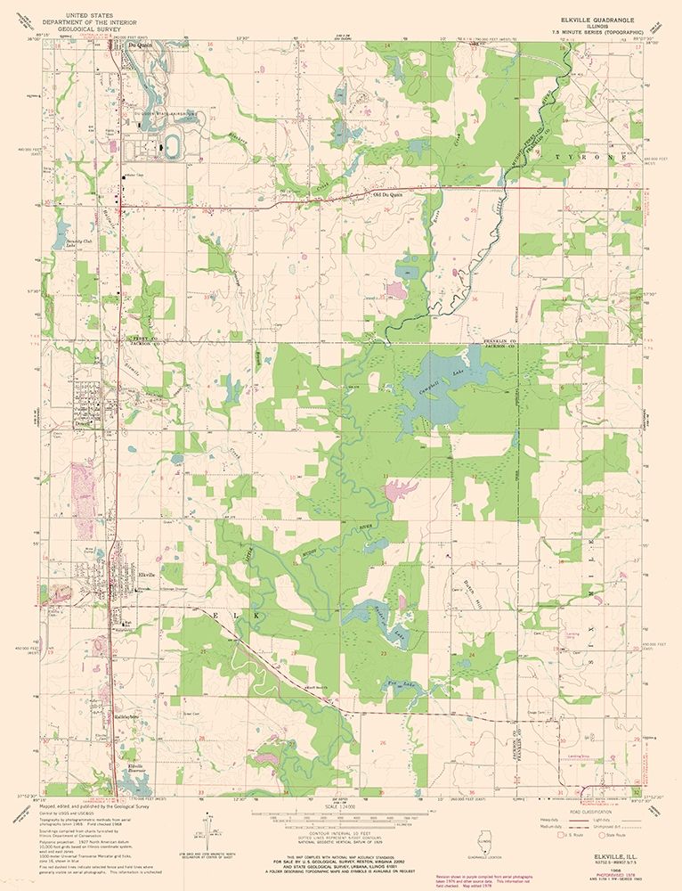 Elkville Illinois Quad - USGS 1968