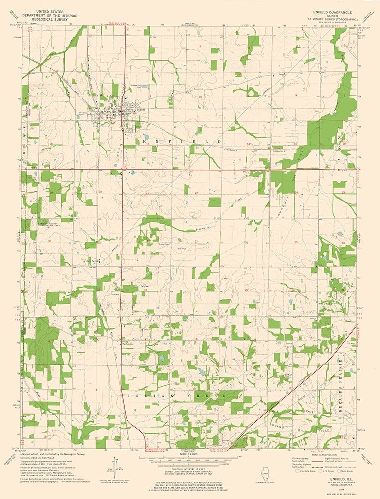 Enfield Illinois Quad - USGS 1974