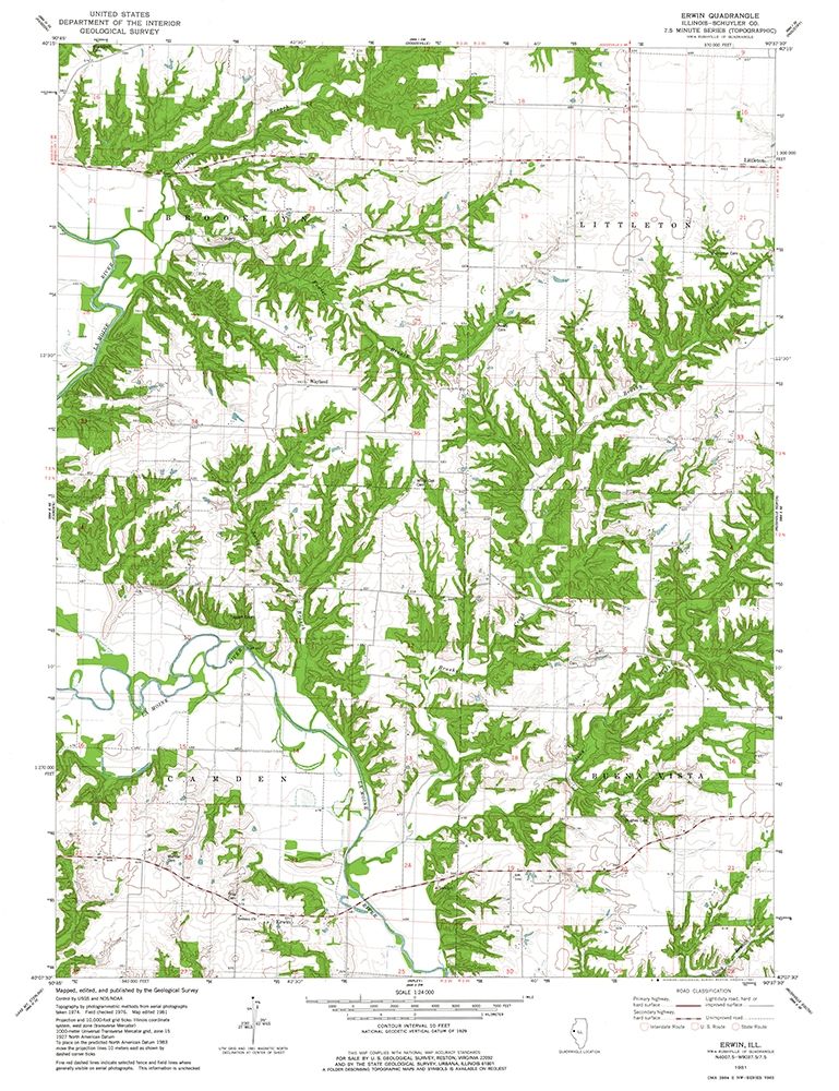 Erwin Illinois Quad - USGS 1981