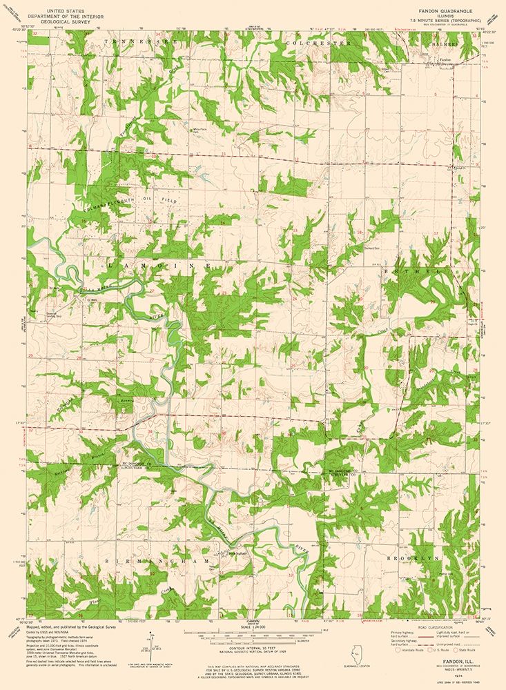Fandon Illinois Quad - USGS 1974