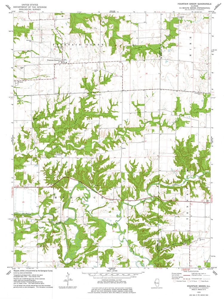Fountain Green Illinois Quad - USGS 1974