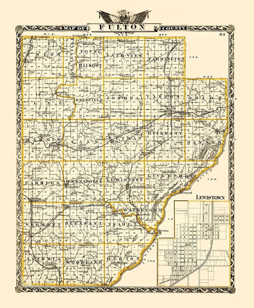 Fulton Illinois Landowner - Warner 1870