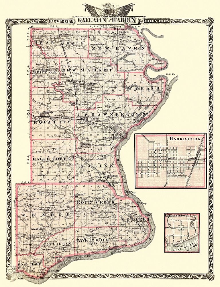 Gallatin  Hardin Illinois Landowner - Warner 1876