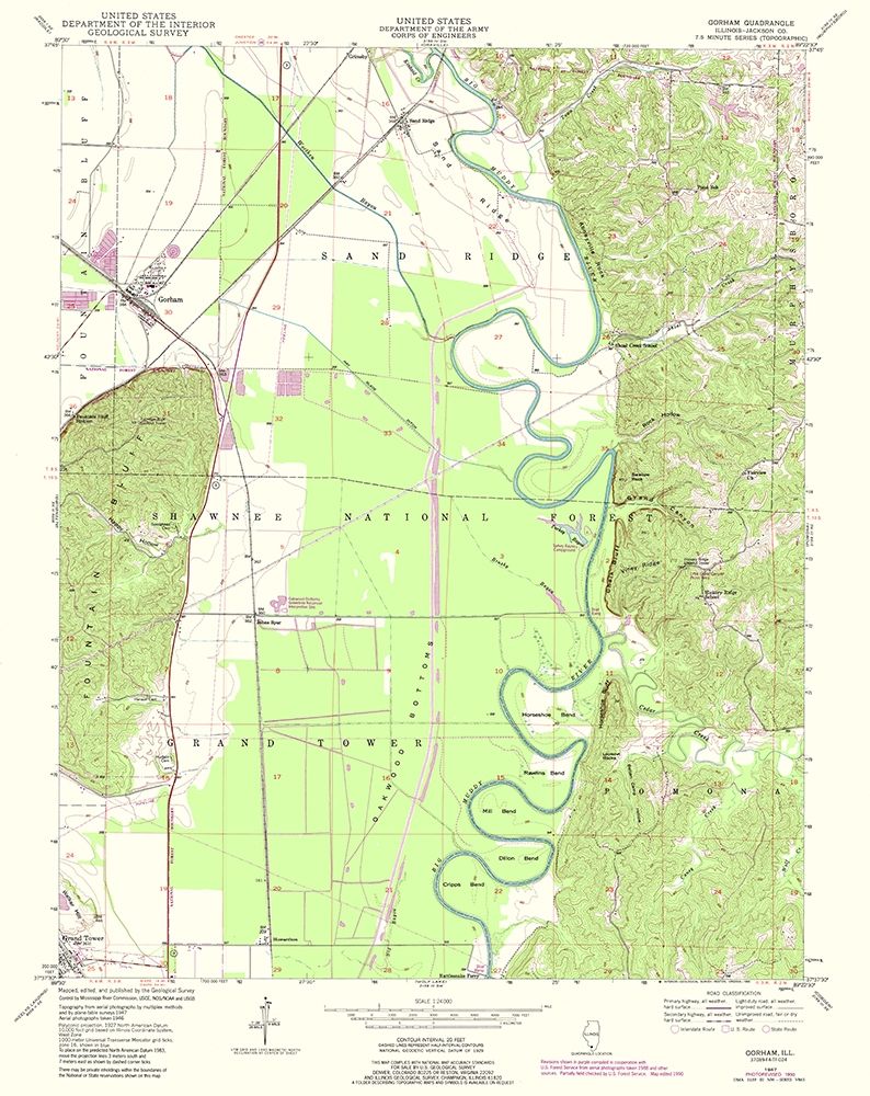 Gorham Illinois Quad - USGS 1947