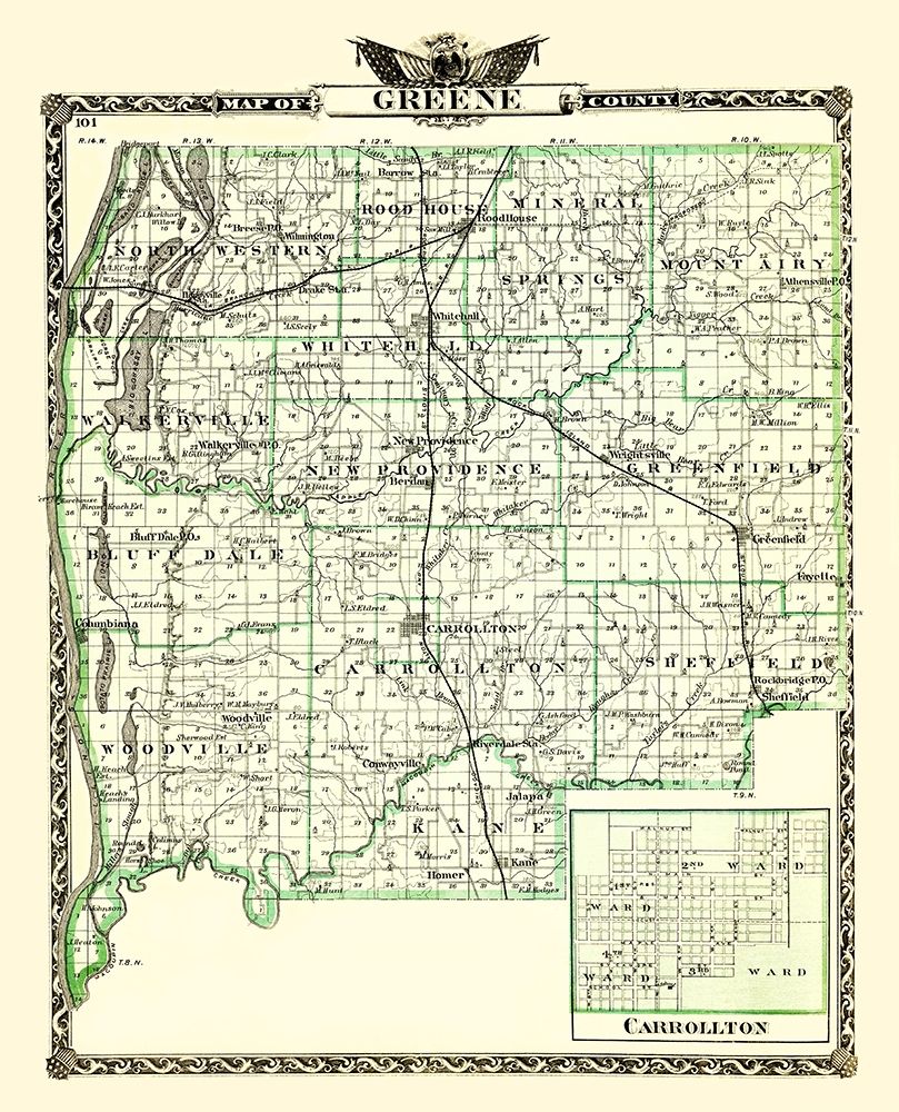 Greene Illinois Landowner - Warner 1870