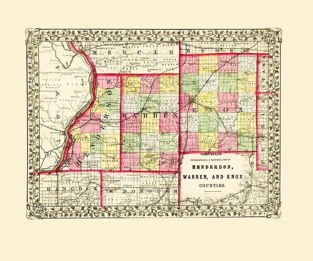 Henderson  Warren  Knox Illinois - Cambell 1870