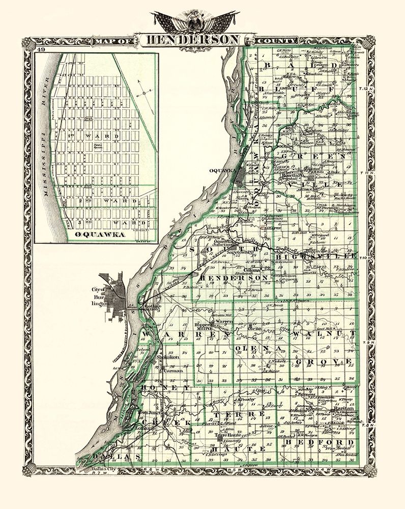 Henderson Illinois Landowner - Warner 1876