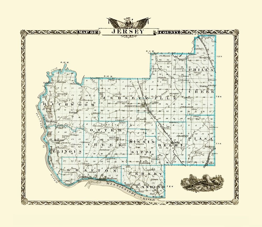 Jersey Illinois Landowner - Warner 1876