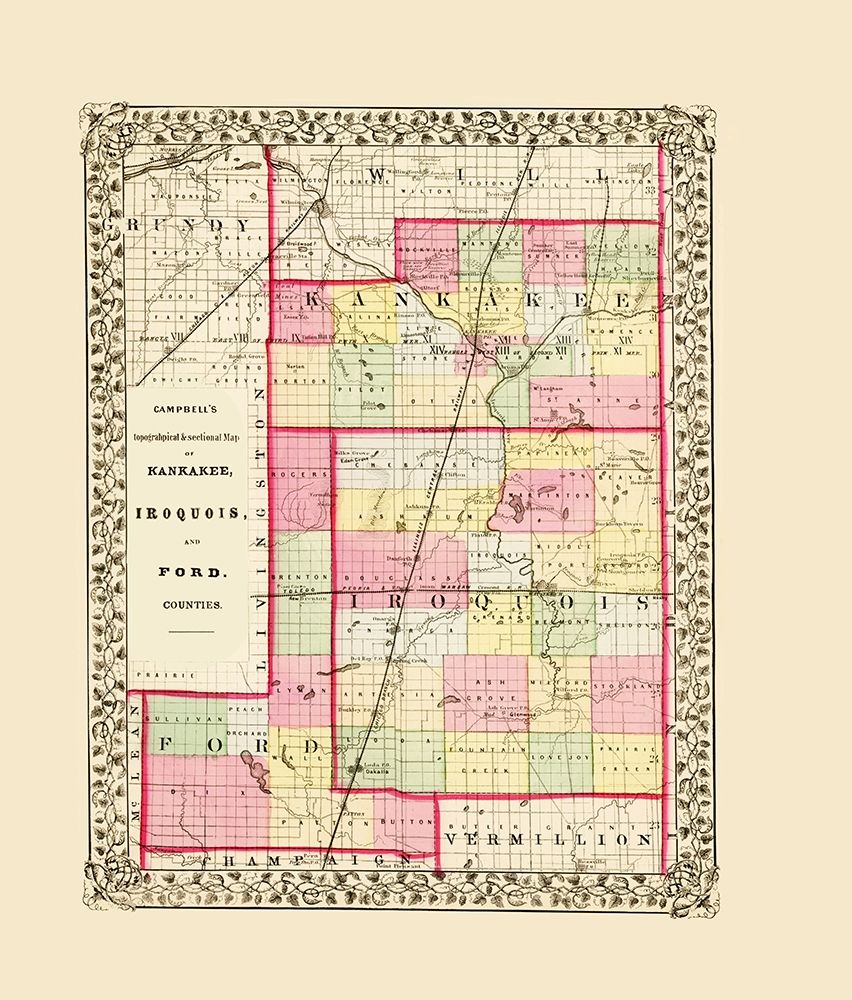 Kankee  Iroquois  Ford Illinois - Cambell 1870