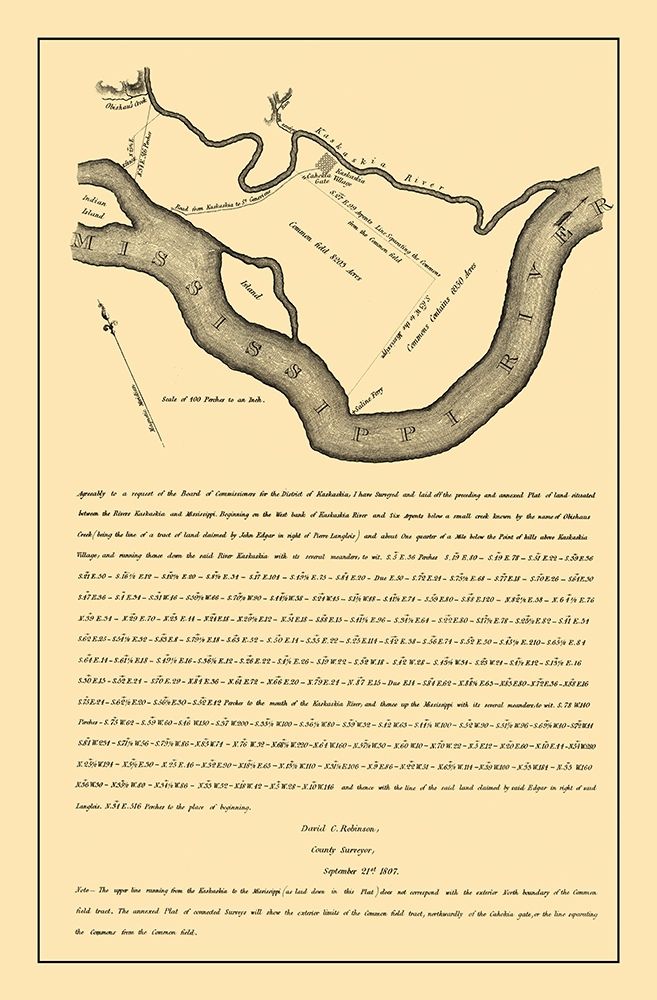 Kaskaskia, Mississippi River Illinois 1807