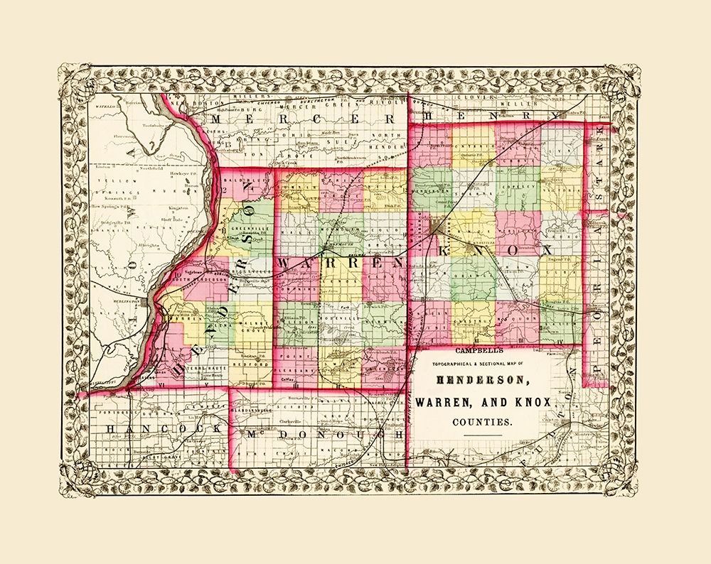 Knox  Warren  Henderson Illinois - Campbell 1850