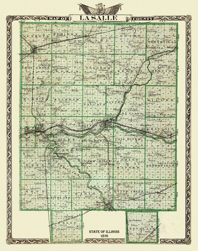 La Salle Illinois Landowner - Warner 1876