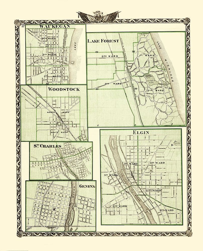 Lake Forest, Elgin, Geneva Illinois - Warner 1870