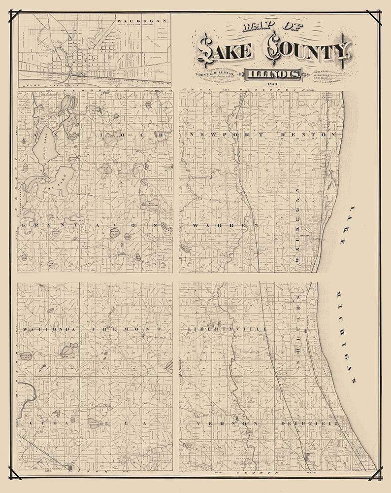 Lake County Illinois - Frost 1873