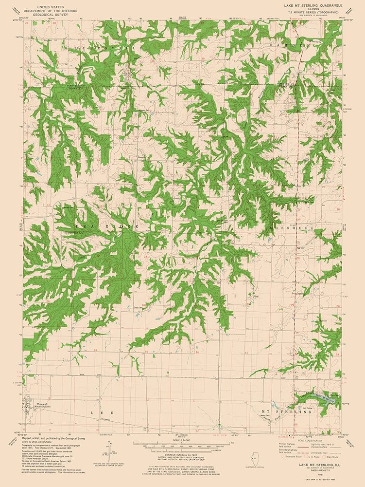 Lake Mt Sterling Illinois Quad - USGS 1981