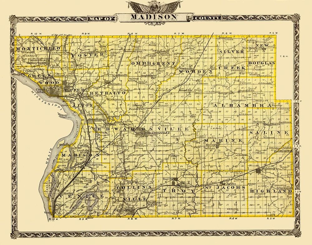 Madison Illinois Landowner - Warner 1876