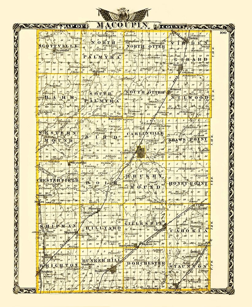 Macoupin Illinois Landowner - Warner 1870
