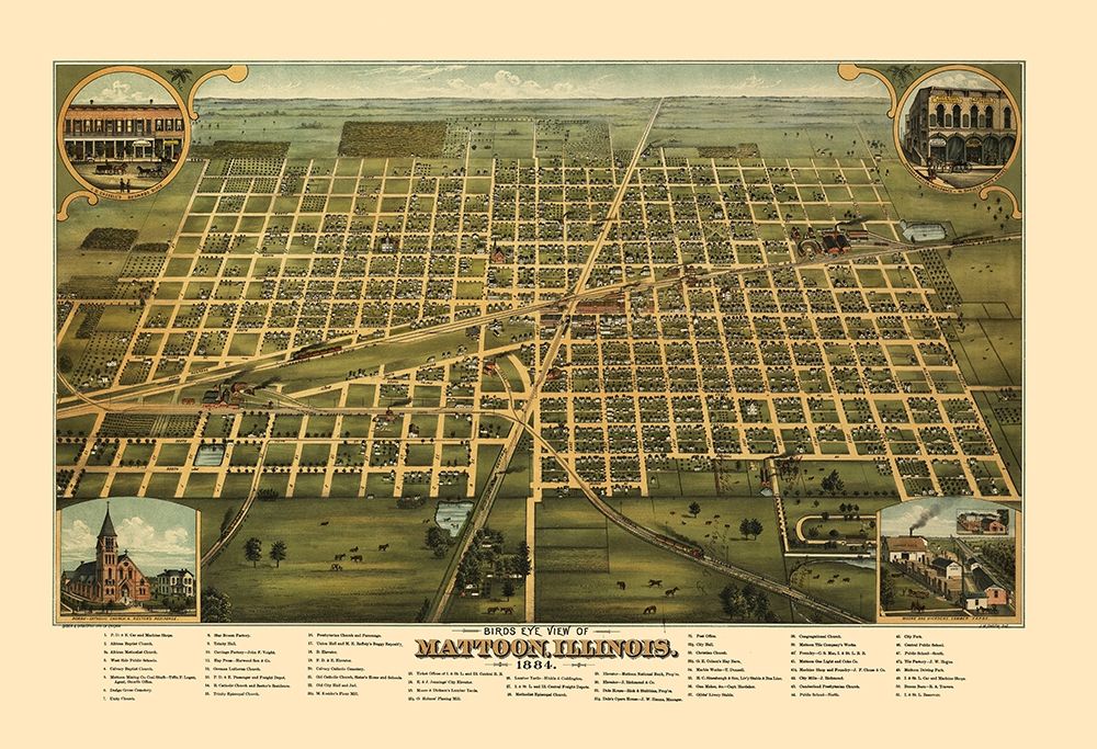 Mattoon Illinois - Shober 1884