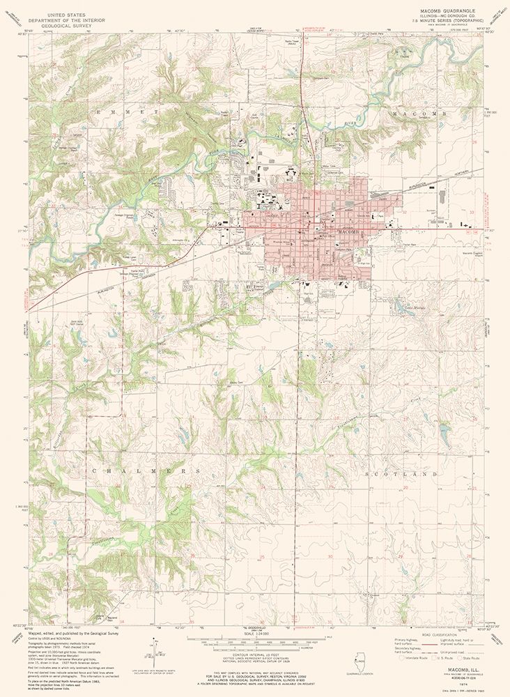 Macomb Illinois Quad - USGS 1974