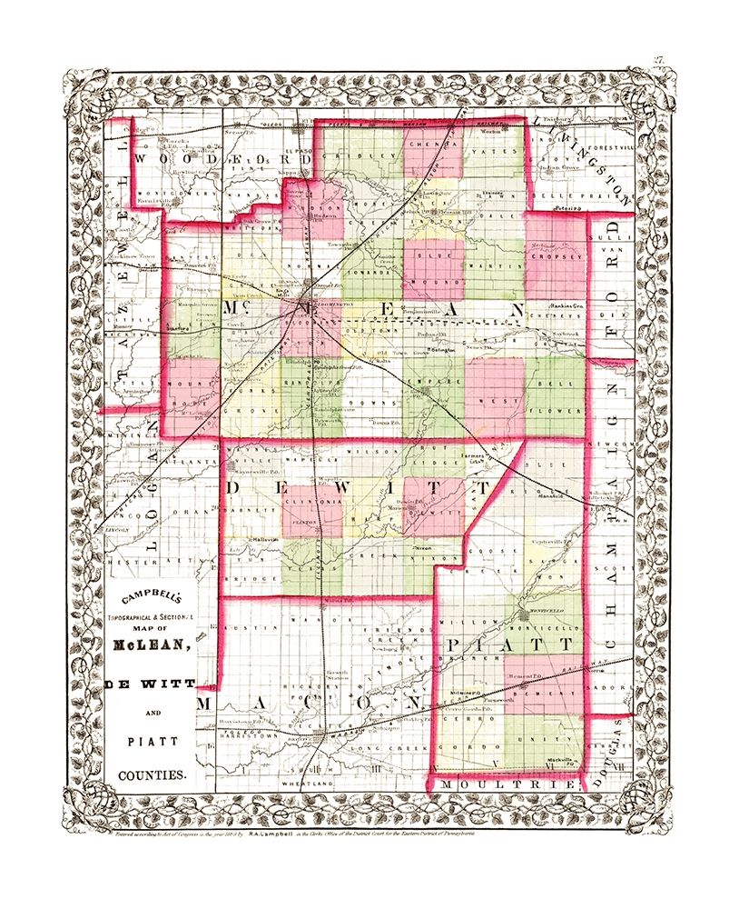 Mclean  Piatt  De Witt Illinois - Campbell 1850