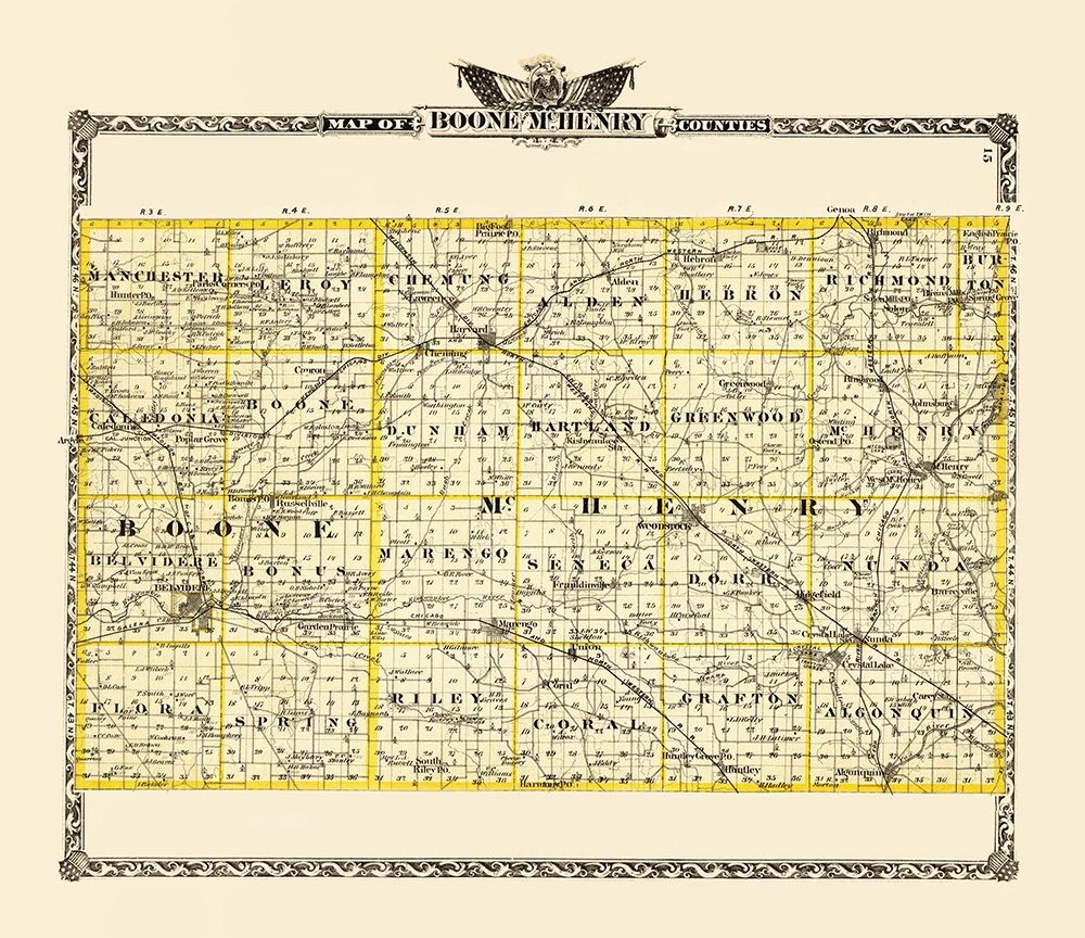 Mchenry Boone Illinois Landowner - Warner 1870