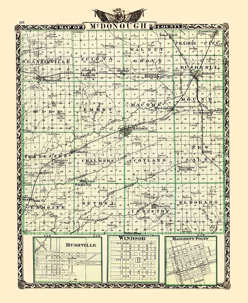 Mcdonough Illinois Landowner - Warner 1870