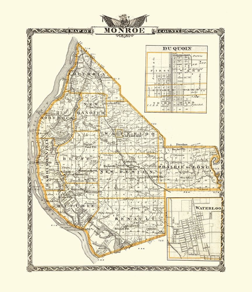 Monroe Illinois Landowner - Warner 1876