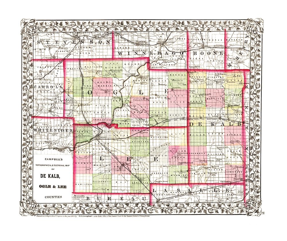 De Kalb  Ogle  Lee Illinois - Campbell 1850