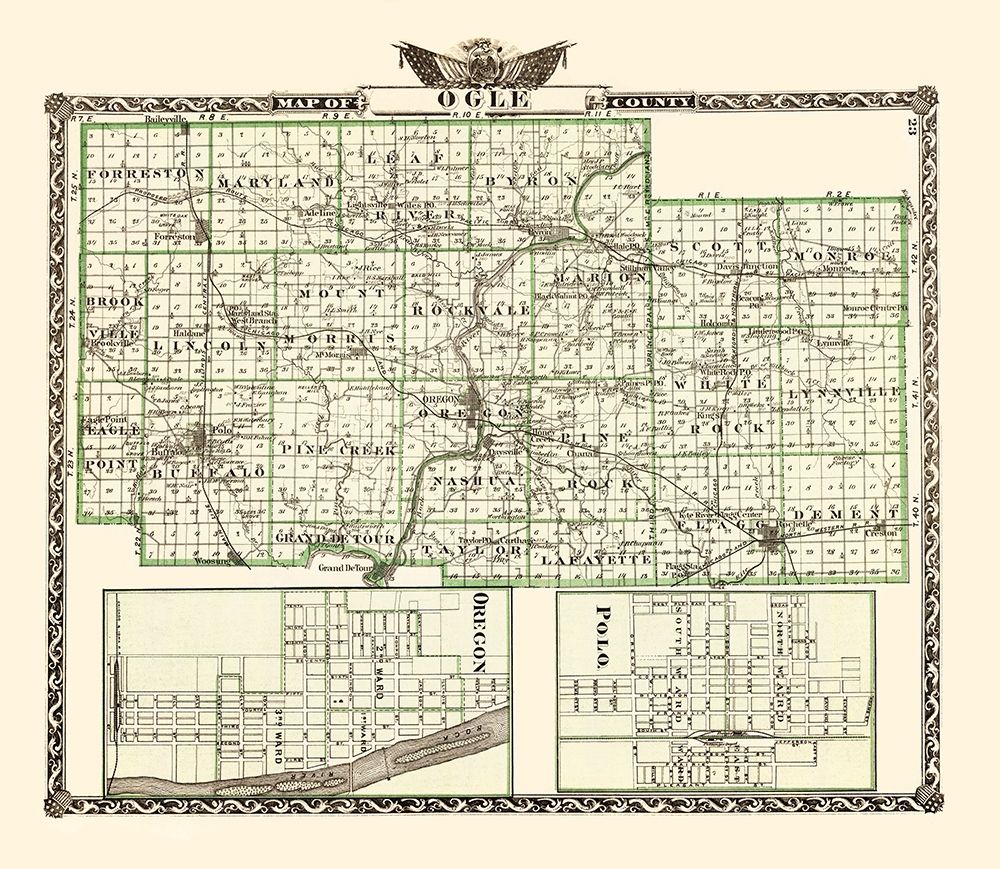 Ogle Illinois Landowner - Warner 1870