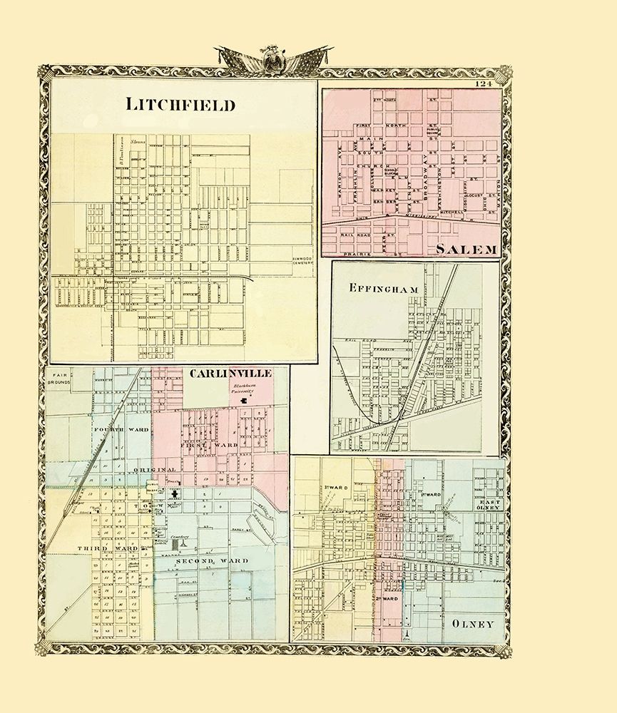 Litchfield, Salem, Effingham, Carlinville, Olney