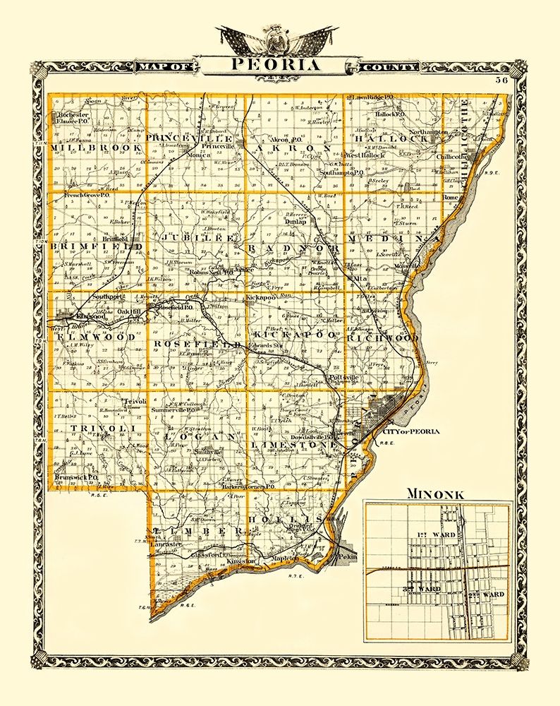 Peoria Illinois Landowner - Warner 1876