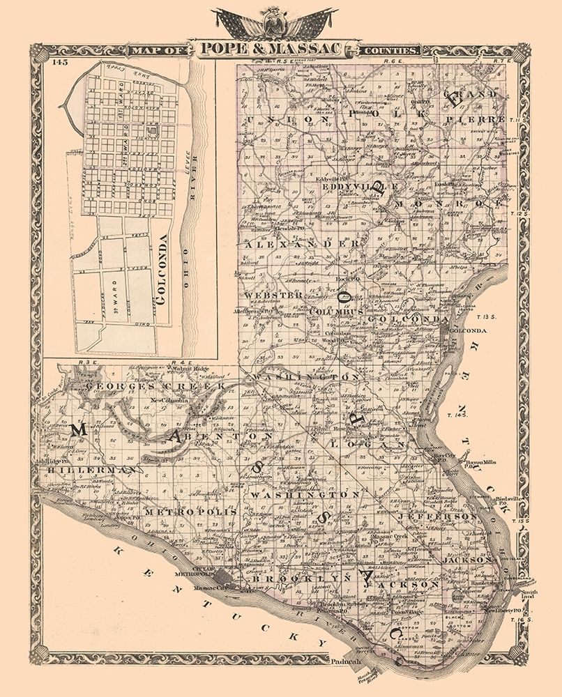 Pope and Massac Counties  Illinois - Beers 1876