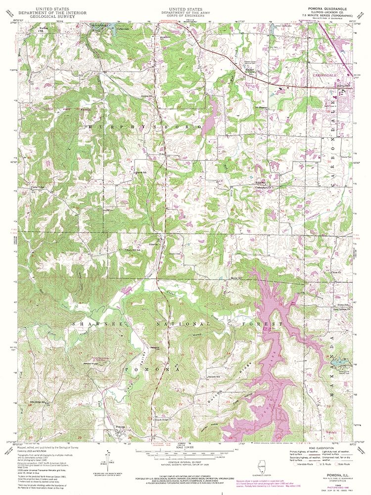 Pomona Illinois Quad - USGS 1948