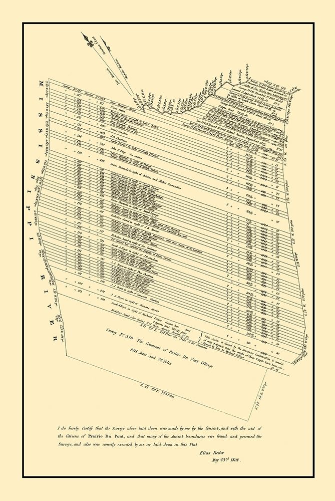 Prairie Du Pont Illinois Landowner - Rector 1808